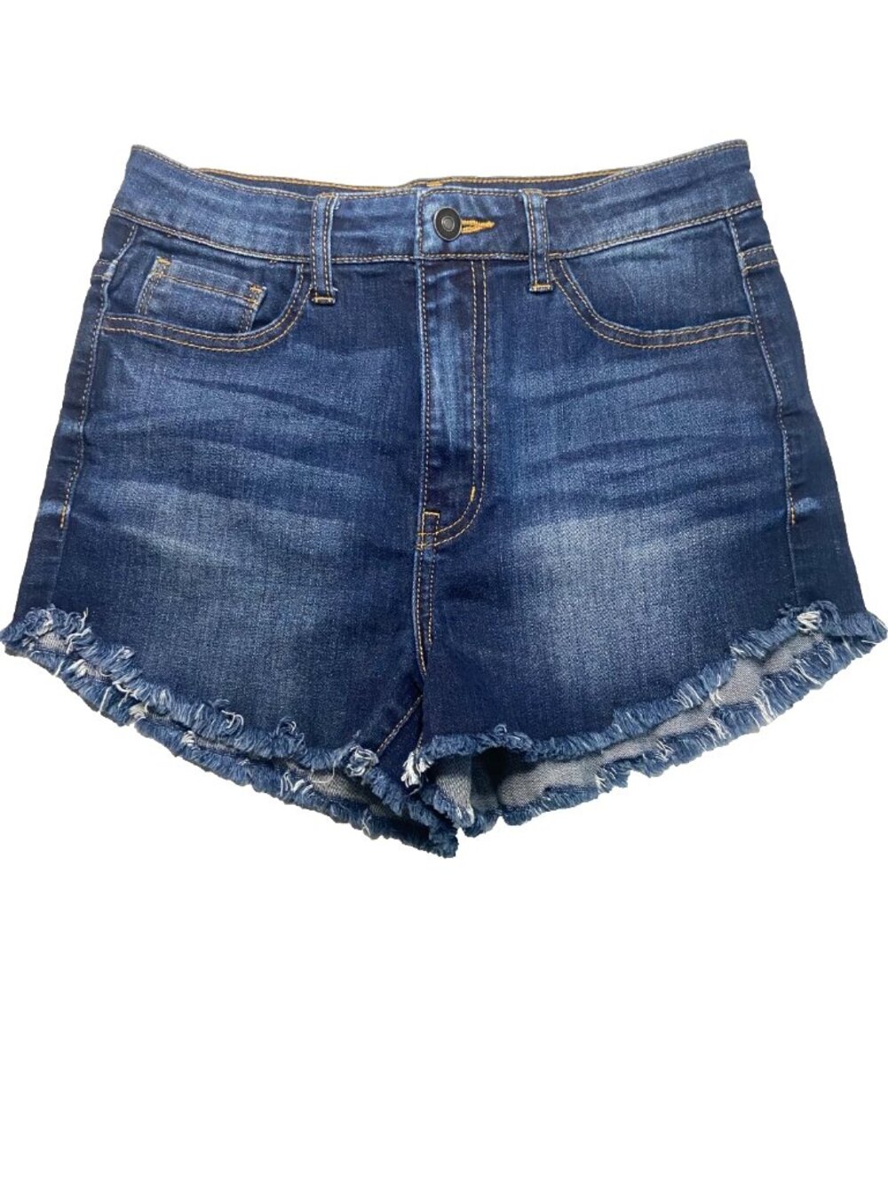 Fashion Nova S  Distressed Denim Shorts Blue Frayed Raw Hem NWOT